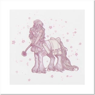 pastel pink aesthetic centaur girl Posters and Art